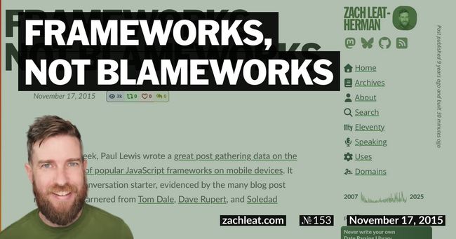 Frameworks, not Blameworks
