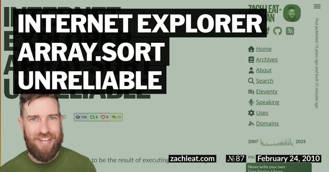 Internet Explorer Array.sort Unreliable