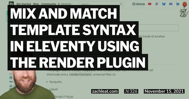 Mix and Match Template Syntax in Eleventy using the Render Plugin