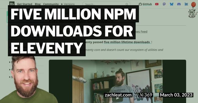 Five Million npm Downloads for Eleventy