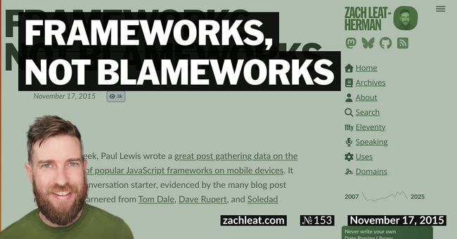 Frameworks, not Blameworks