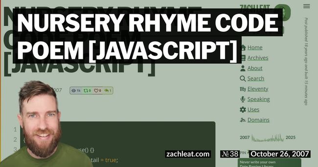 Nursery Rhyme Code Poem [JavaScript]