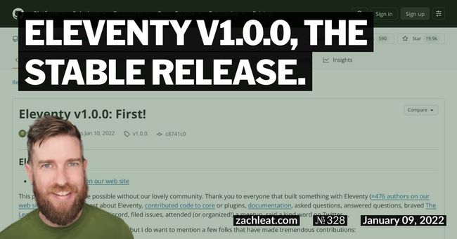 Eleventy v1.0.0, the stable release.