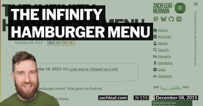 The Infinity Hamburger Menu