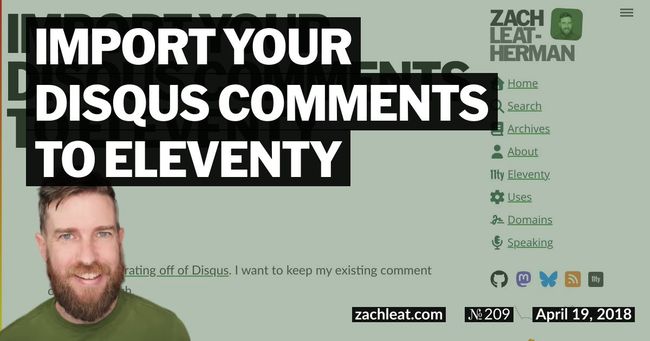 Import your Disqus Comments to Eleventy
