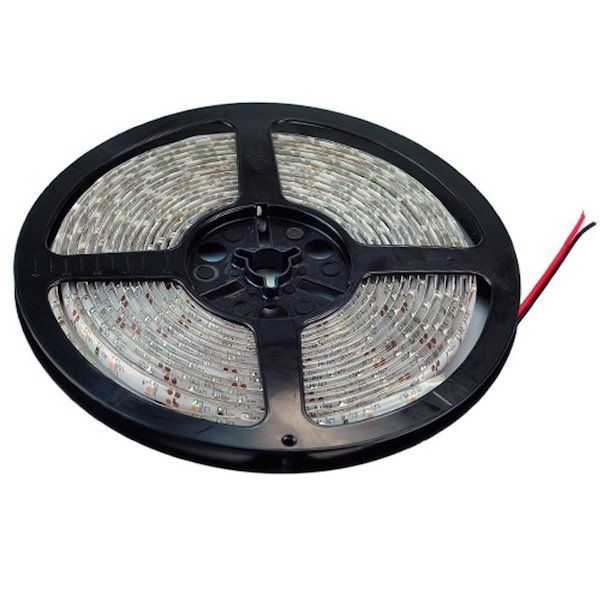 A circular spindle of LED string lights
