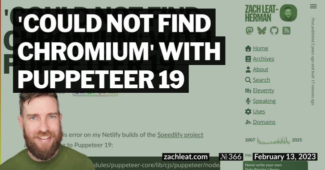 'Could not find Chromium' with Puppeteer 19