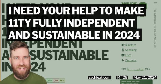 I Need Your Help to Make 11ty Fully Independent and Sustainable in 2024