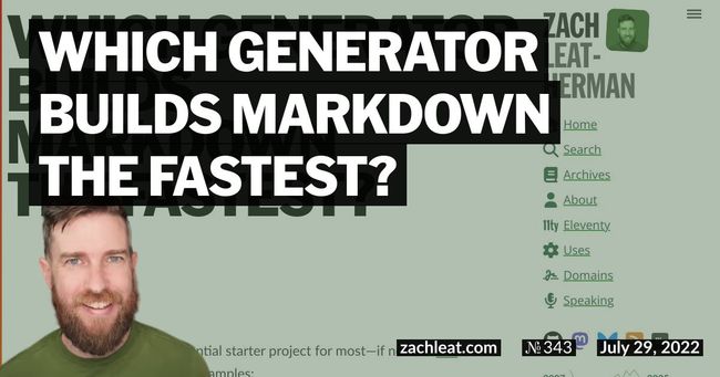 Which Generator builds Markdown the fastest?