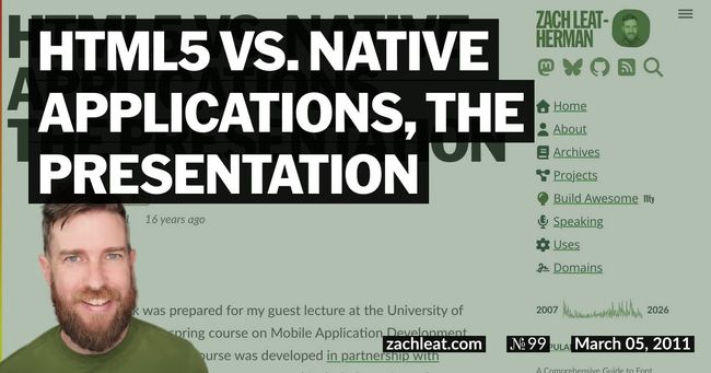HTML5 vs. Native Applications, The Presentation