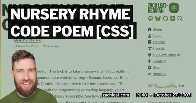 Nursery Rhyme Code Poem [CSS]