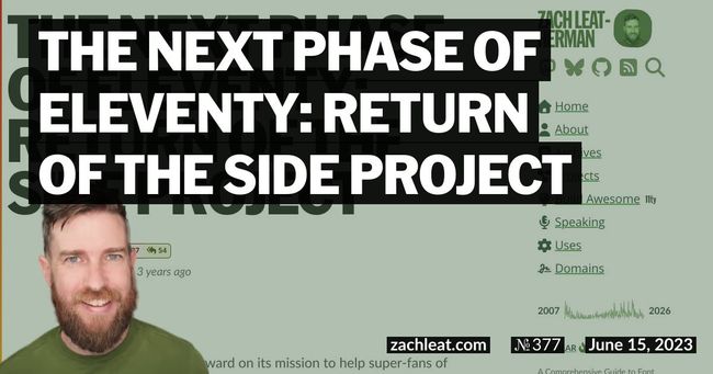The Next Phase of Eleventy: Return of the Side Project