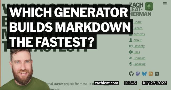 Which Generator builds Markdown the fastest?