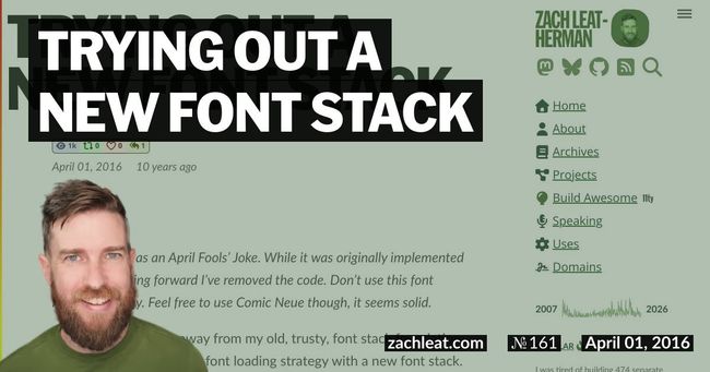 Trying out a new Font Stack