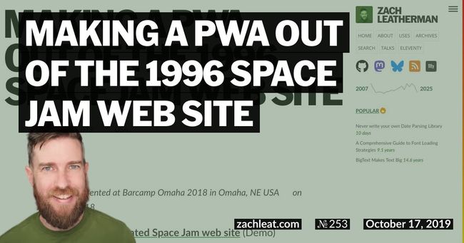 Making a PWA out of the 1996 Space Jam Web Site