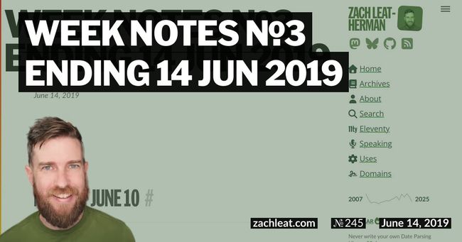 Week Notes №3 ending 14 Jun 2019