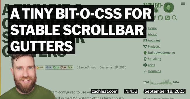 A tiny bit-o-CSS for Stable Scrollbar Gutters