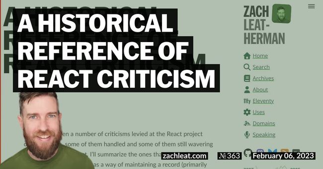 A Historical Reference of React Criticism