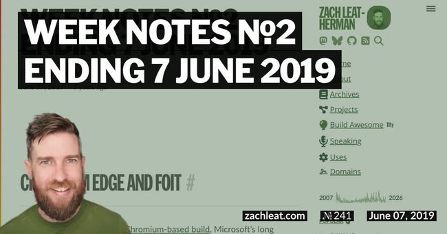 Week Notes №2 ending 7 June 2019