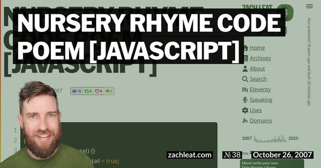 Nursery Rhyme Code Poem [JavaScript]