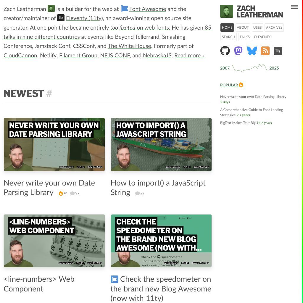 Screenshot of https://www.zachleat.com/