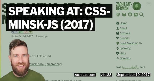 Speaking at: CSS-Minsk-JS (2017)