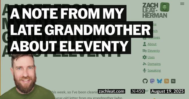 A note from my late Grandmother about Eleventy