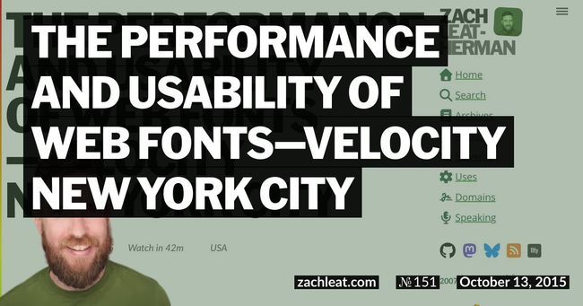 The Performance and Usability of Web Fonts—Velocity New York City