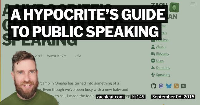 A Hypocrite’s Guide to Public Speaking