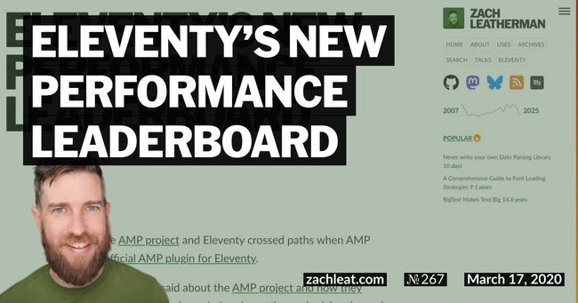 Eleventy’s New Performance Leaderboard