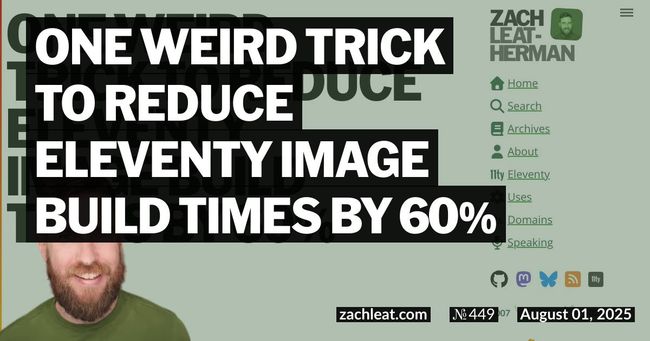 One weird trick to reduce Eleventy Image Build Times by 60%