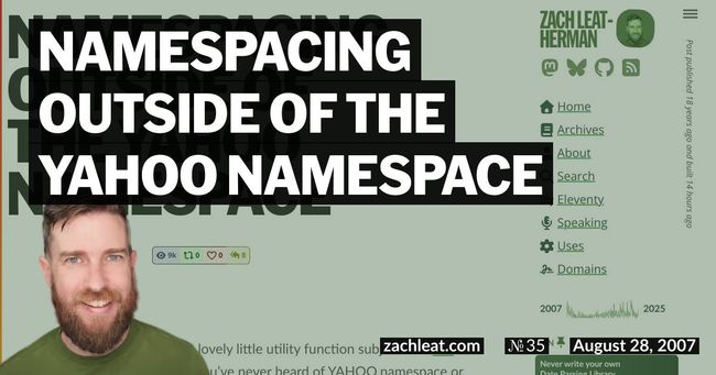 Namespacing outside of the YAHOO Namespace
