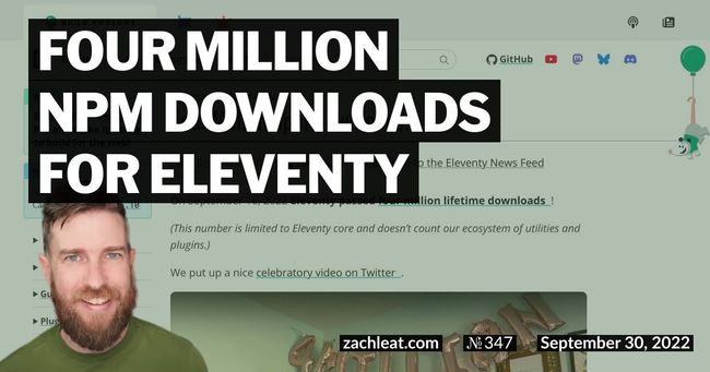 Four Million npm Downloads for Eleventy