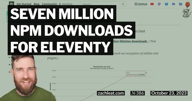 Seven Million npm Downloads for Eleventy