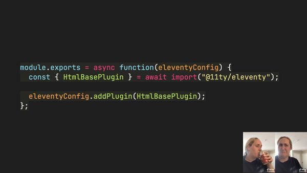 So pull that require into an async configuration callback and use `await import(