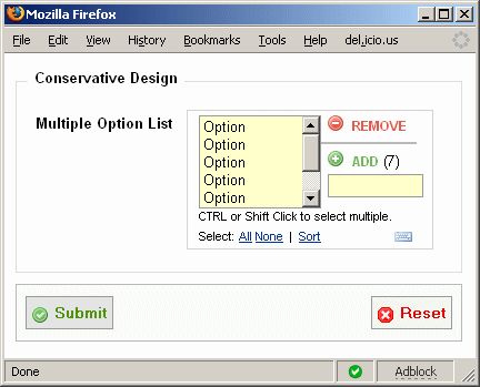 Multiple Option List Real Example