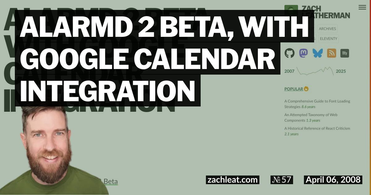 ALARMd 2 Beta, with Google Calendar Integration