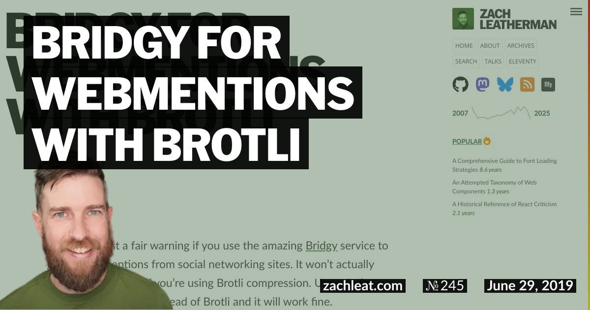 Bridgy for Webmentions with Brotli