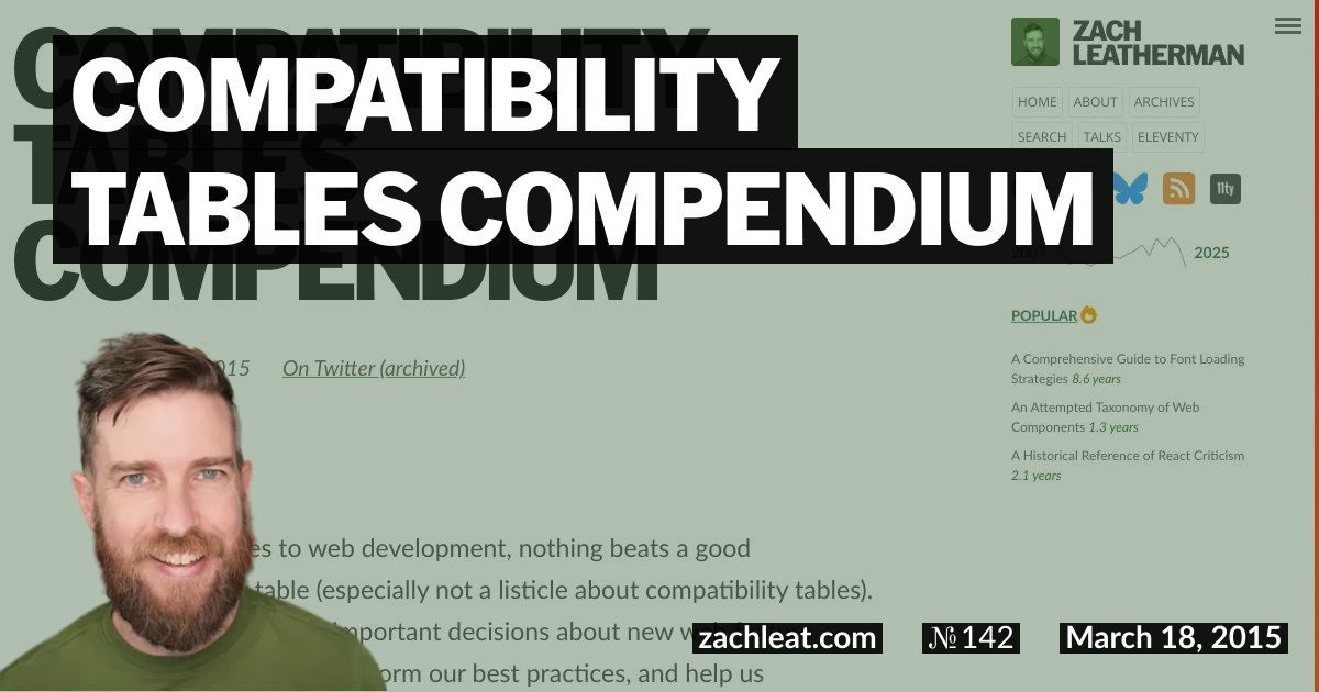 Compatibility Tables Compendium