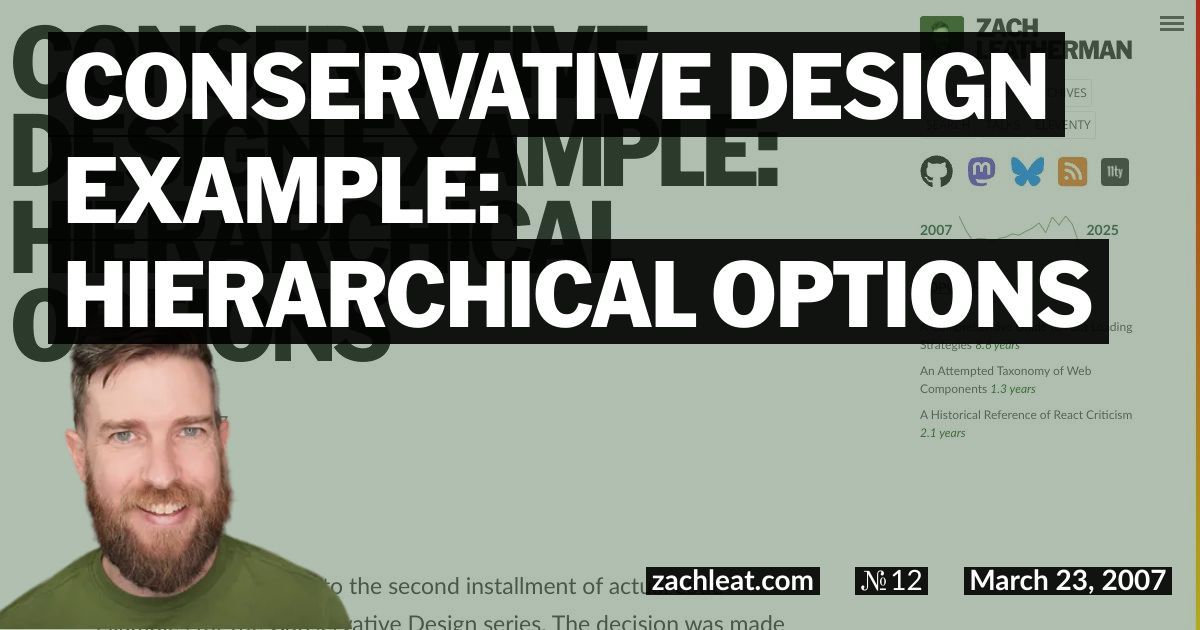 Conservative Design Example: Hierarchical Options