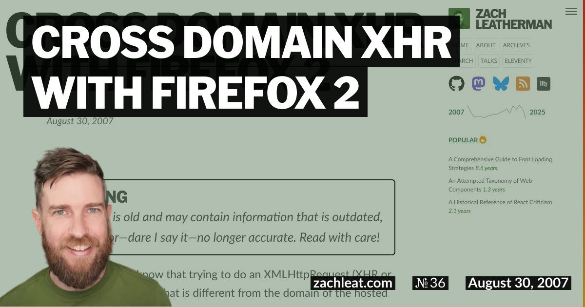 Cross Domain XHR with Firefox 2