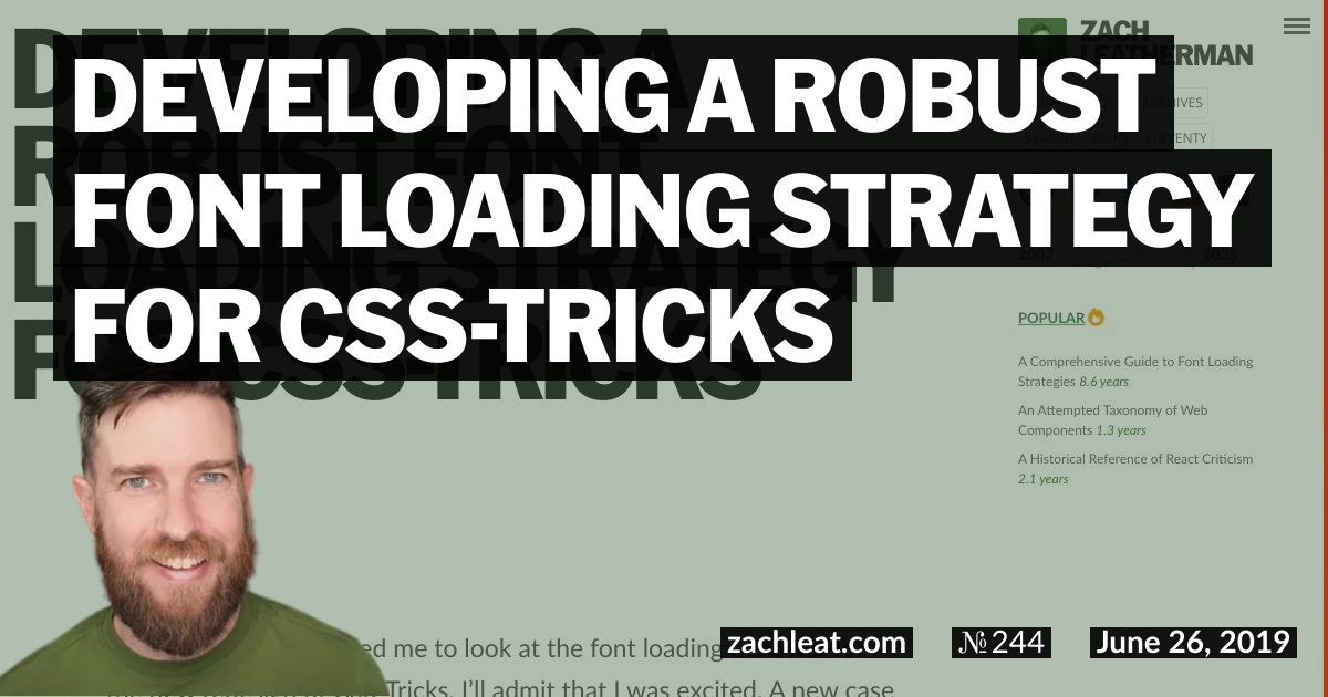 Developing a Robust Font Loading Strategy for CSS-Tricks