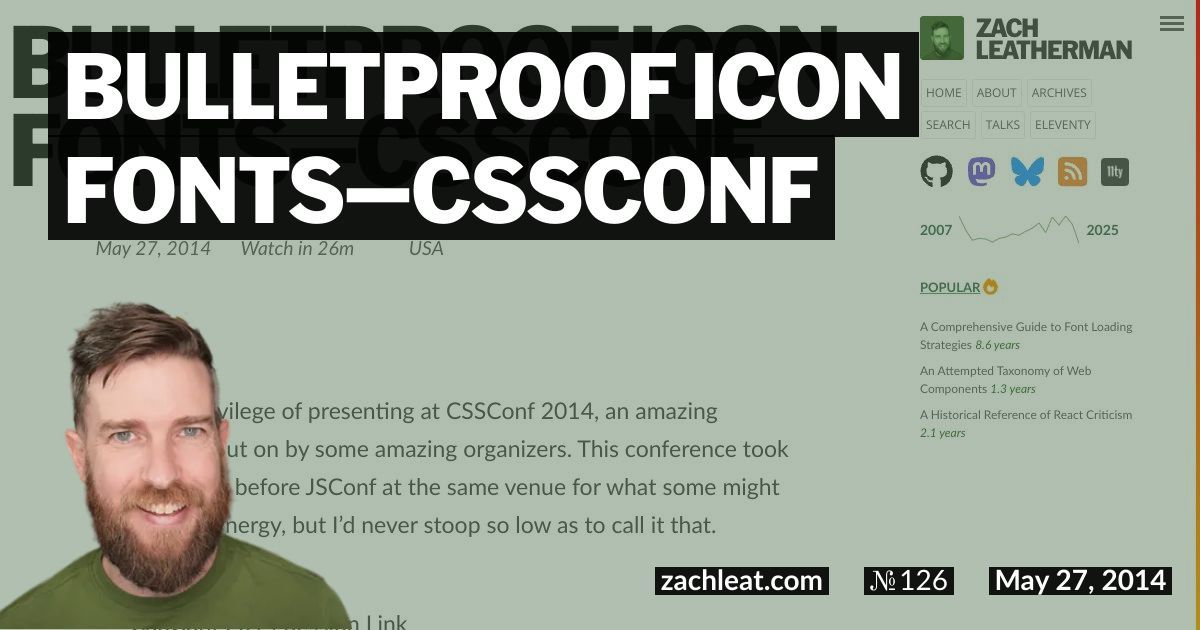 Bulletproof Icon Fonts—CSSConf