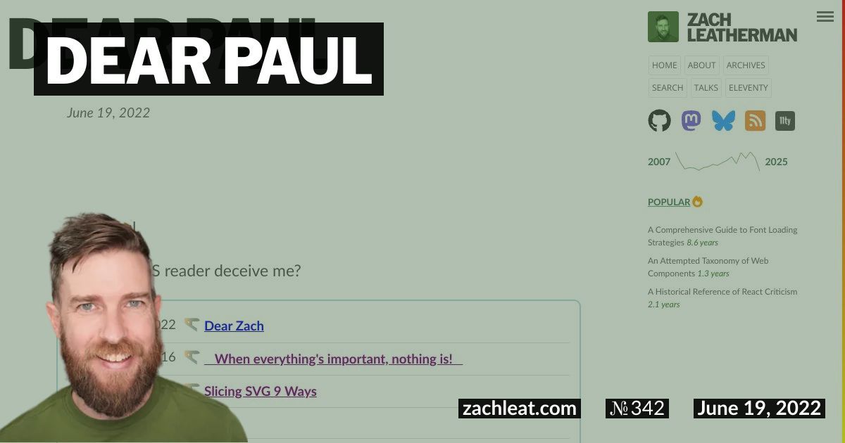 Dear Paul