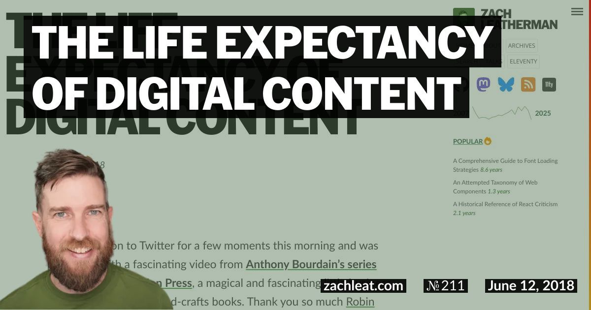 The Life Expectancy of Digital Content