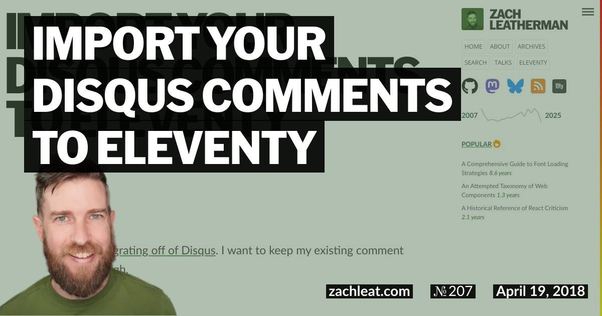 Import your Disqus Comments to Eleventy