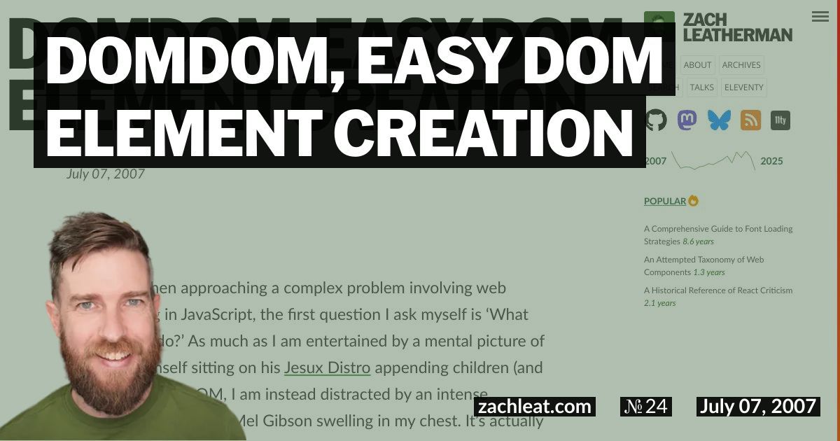 DOMDom, easy DOM Element Creation