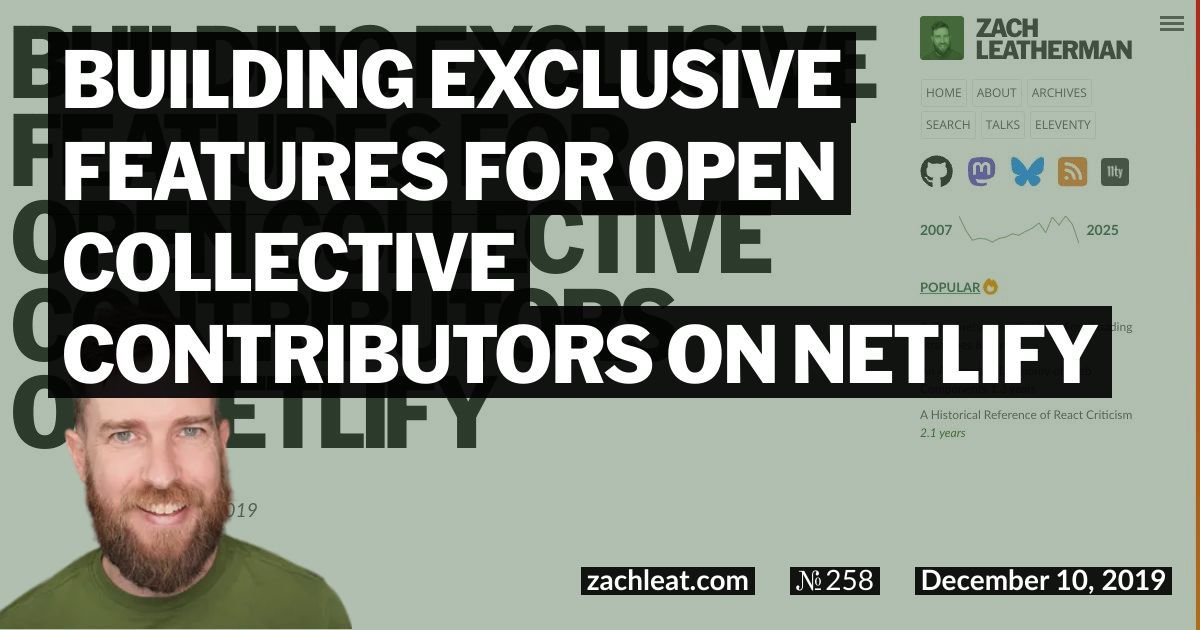 Building Exclusive Features For Open Collective Contributors on Netlify