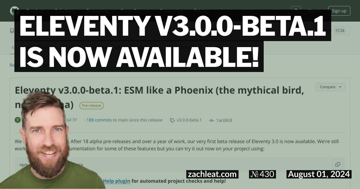 Eleventy v3.0.0-beta.1 is now available!