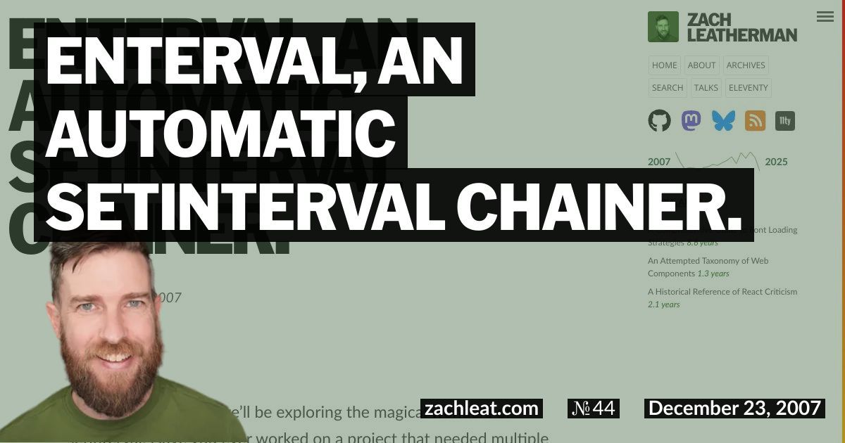 enterval, an automatic setInterval chainer.